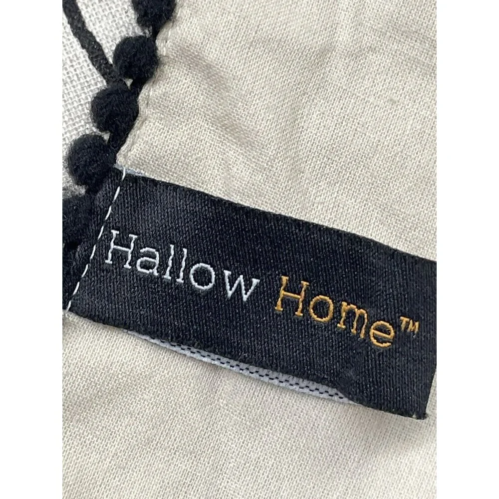 Black Spider Web Black Beaded Halloween Table Runner Hallow Home 71” x‎ 17”  EL1